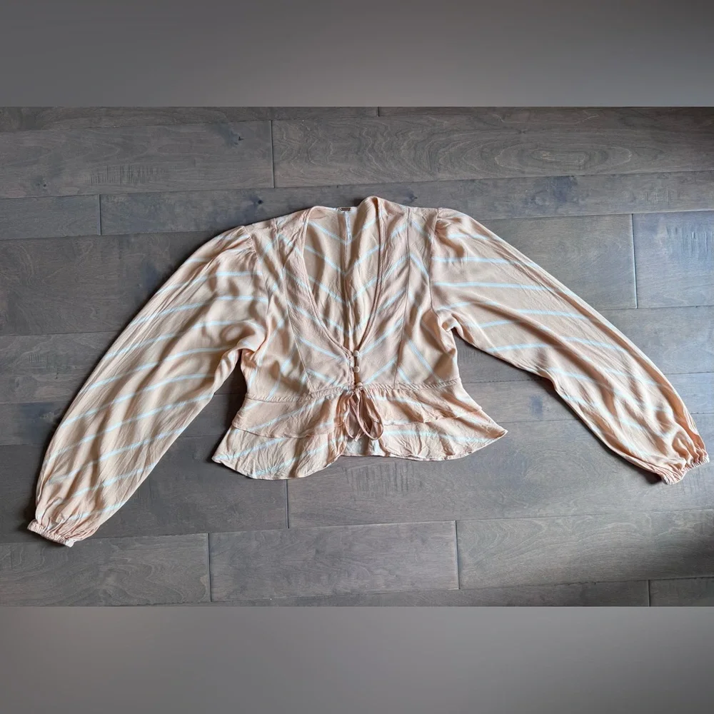 Free People Samifran Long Sleeve Top-Peach